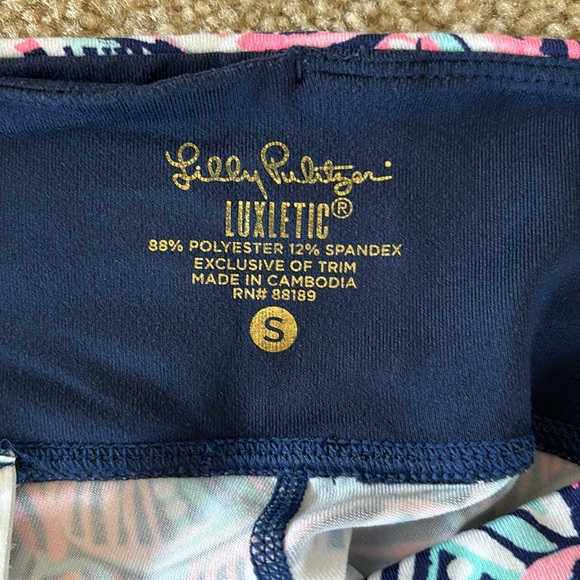 Lilly Pulitzer Weekender Legging Luxletic Seaside Aqua Neptune Nets Blue Small S - Picture 5 of 5